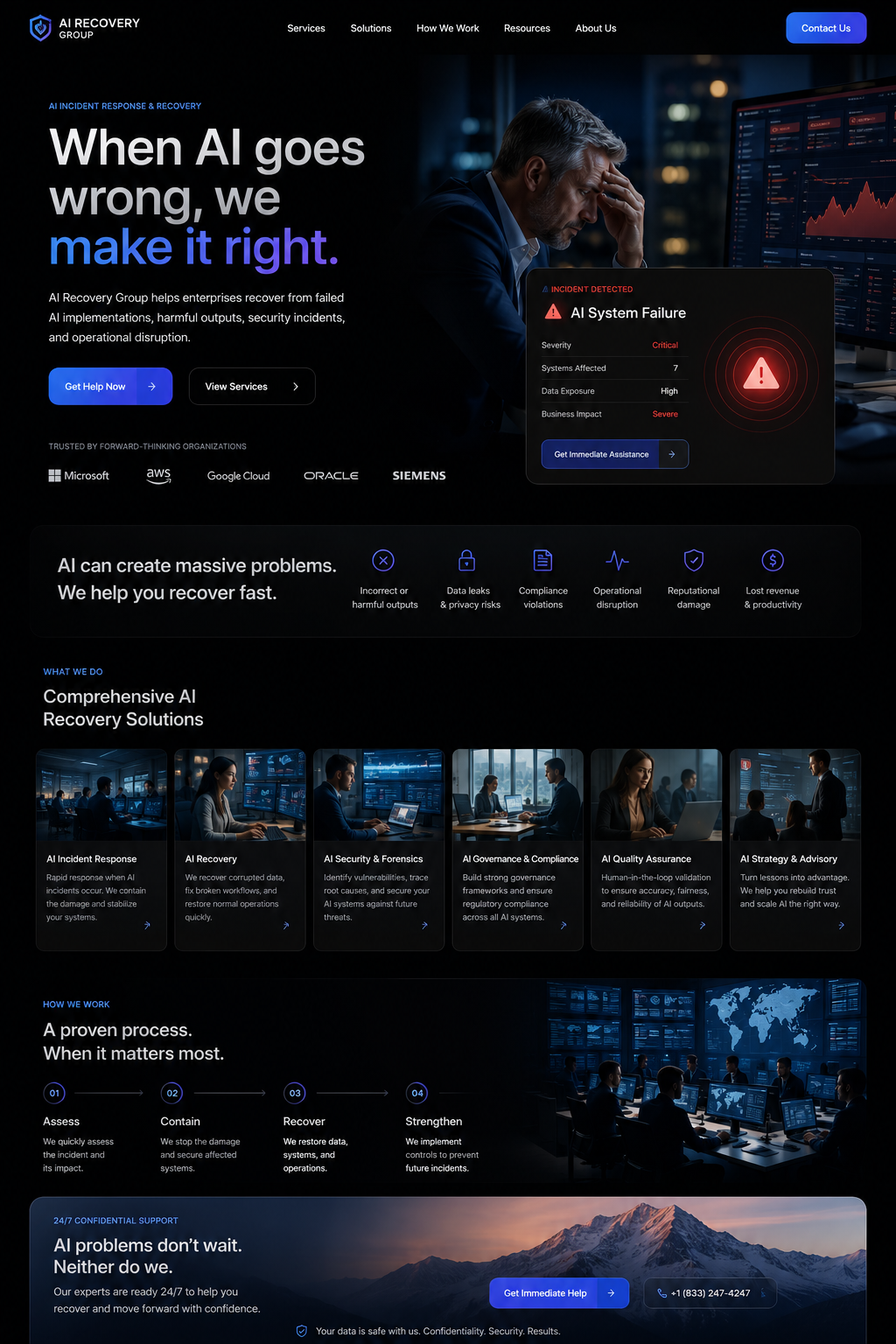 AI incident response command center concept